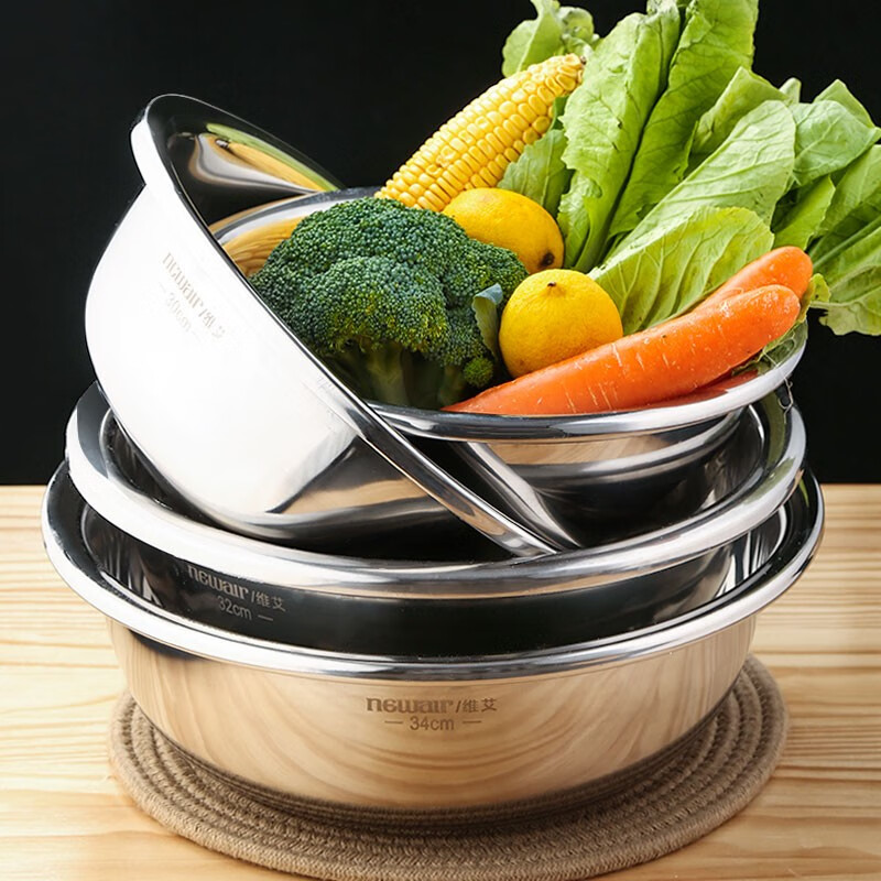 Newair stainless steel basin large size and basin extra large basin thickening basin kneading noodle household large basin kitchen sink basin