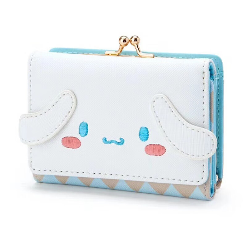 Kuqi Kangaroo New Cute Melody Cinnamon Dog Pudding Short Wallet Women's Casual Lock Wallet Cute Children's Wallet MD Pink