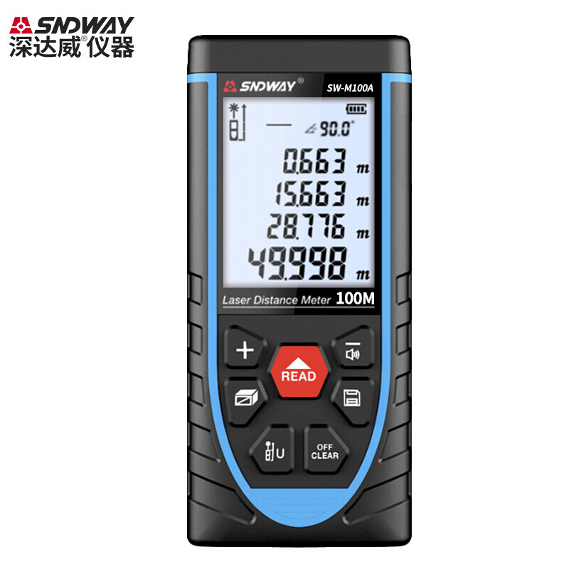 Shendawei laser rangefinder high-precision handheld infrared measuring ruler red light electronic ruler outdoor rangefinder measuring instrument lithium battery voice broadcast 50 meters SW-M50A