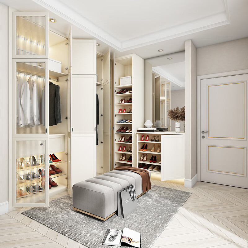 Sophia wardrobe European style bedroom combination home wardrobe multi-functional wardrobe cloakroom sideboard TV cabinet red wine cabinet 5 packages