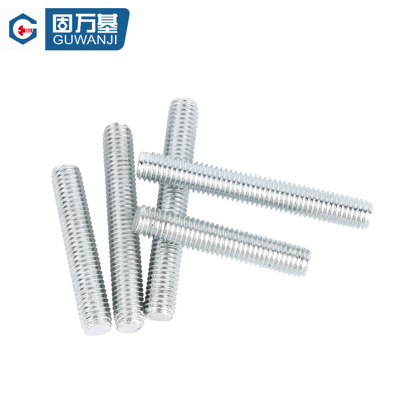 Guwanji galvanized headless double-headed screws, full-thread screws, through-wire studs, screw rods, short tooth bars, galvanized tooth rods, national standard M8x60 (10 pieces) white zinc