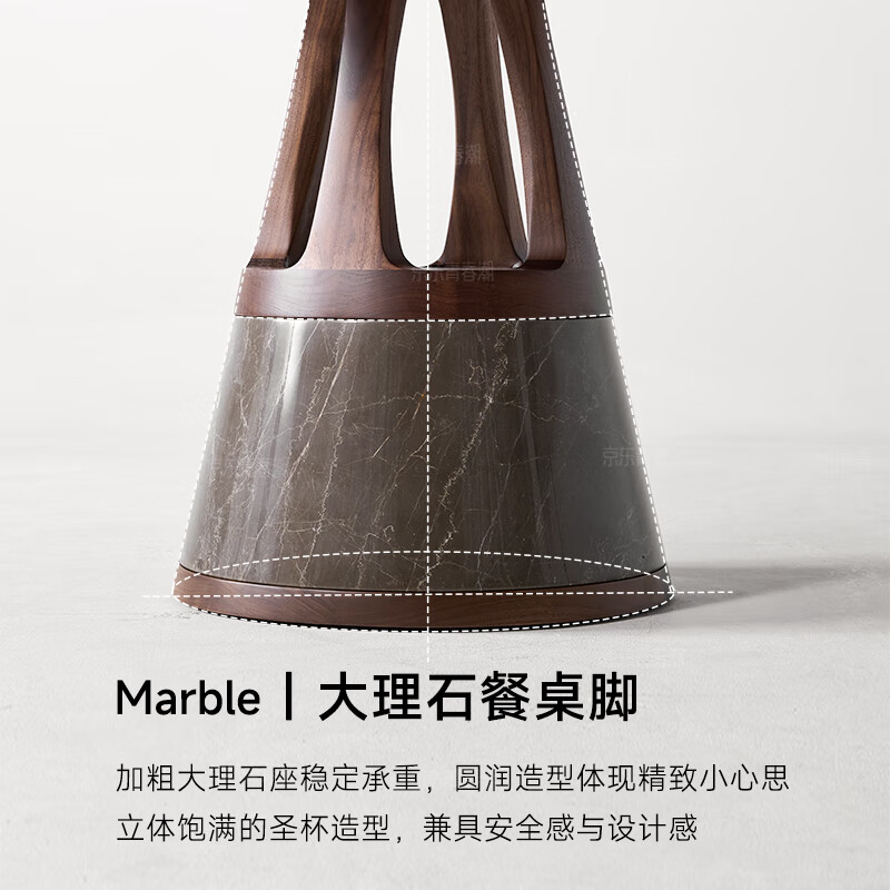 Youthful and trendy North American black walnut solid wood dining table Villa parquet round table Home round light luxury dining table 158*158*77cm single table