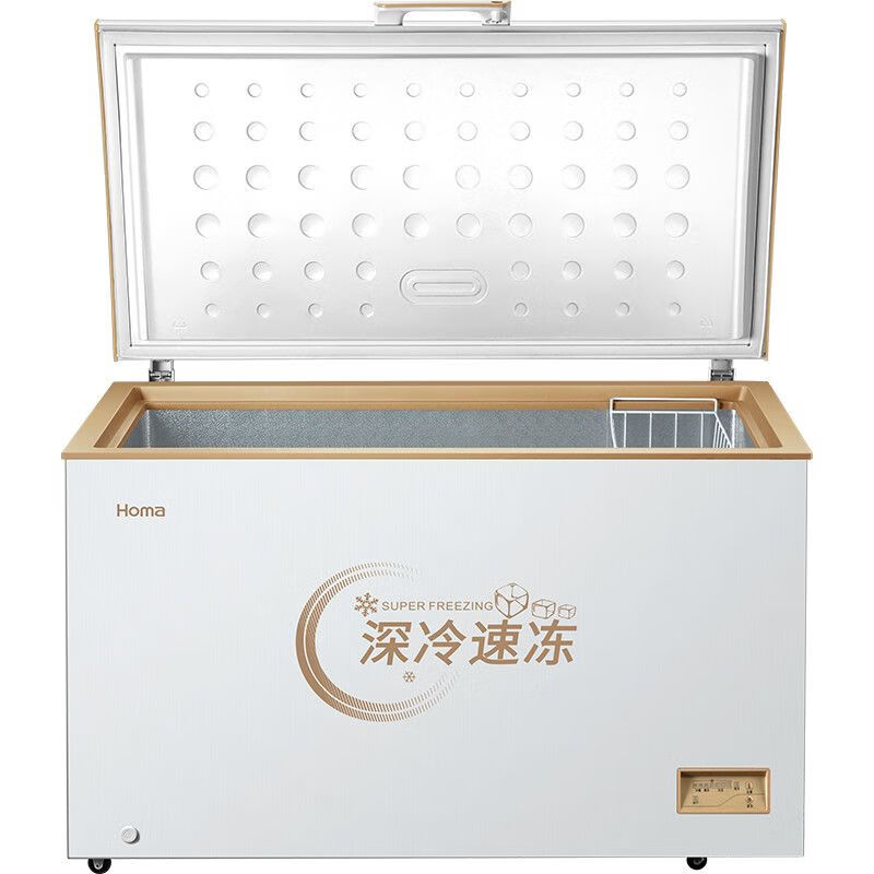 Omar freezer household large-capacity refrigeration and freezing commercial horizontal household computer temperature-controlled energy-saving freezer variable temperature freezer 380 liters 1 level energy-saving deep cold brown