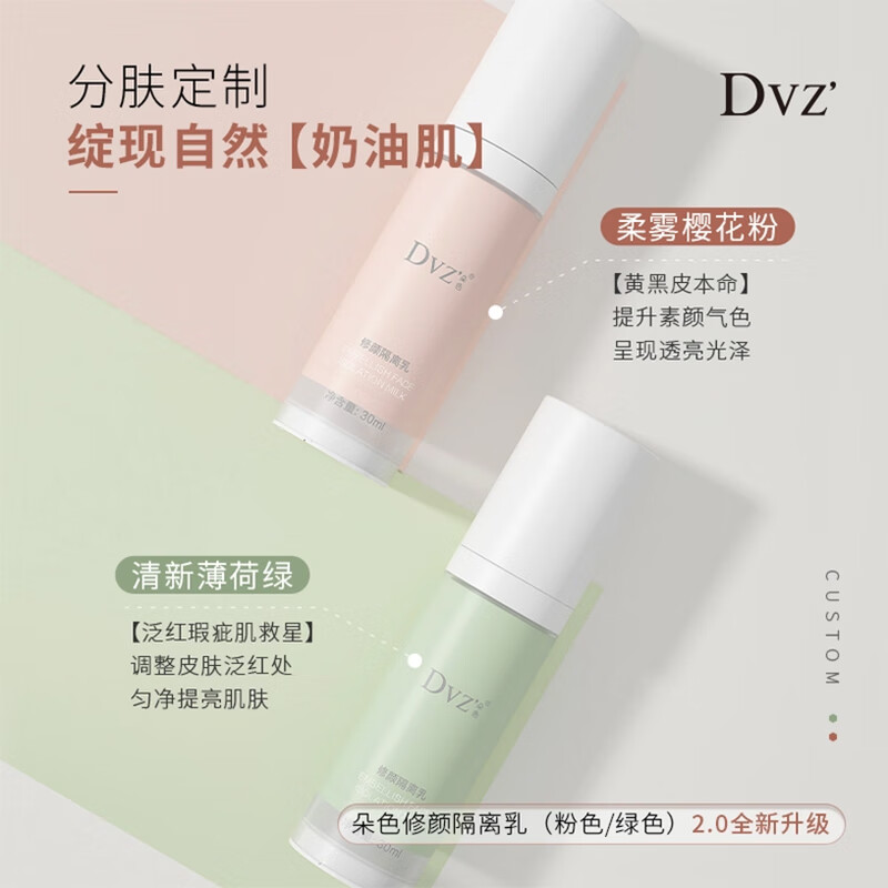 Duo Color Isolation Cream Protective Repair Primer Moisturizing Isolation Cream Brightens Skin Color Concealer Genuine Macaron Green (Even Skin Tone)