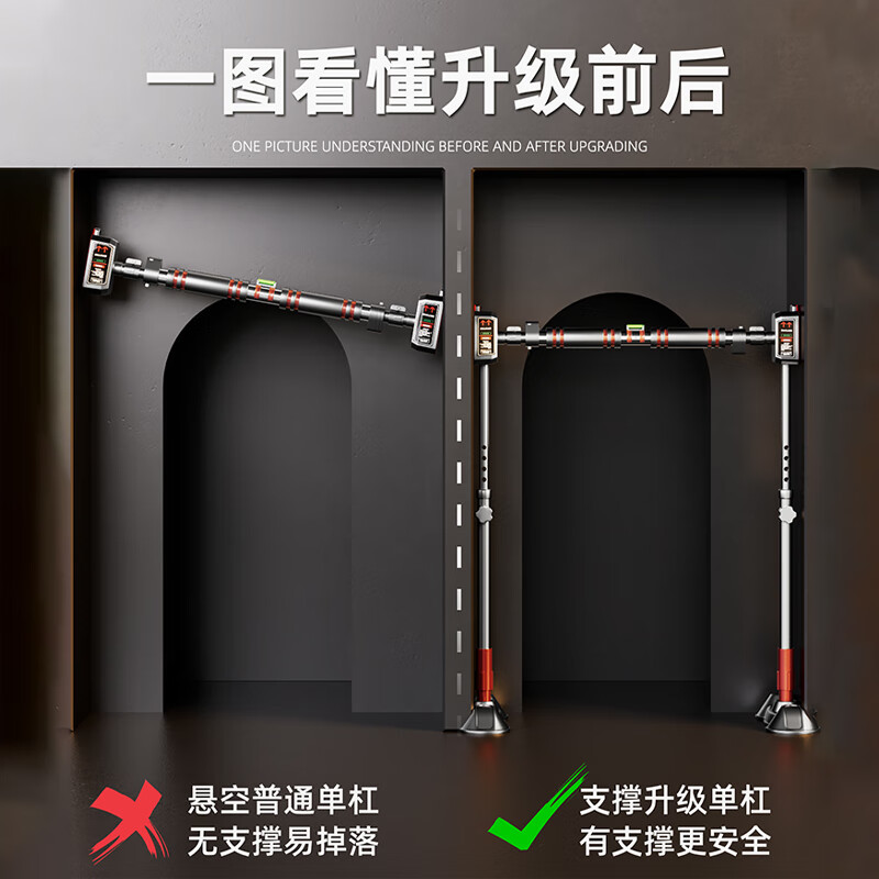 Maifeite horizontal bar pull-up device indoor household punch-free single pole door family door frame fitness boom children 96-130cm wall distance installation-tenth generation