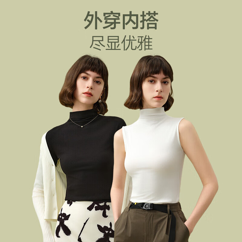 Montagut modal cotton half turtleneck bottoming shirt for women, slim and fashionable quarter-sleeved thin short-sleeved half-sleeved bottoming shirt