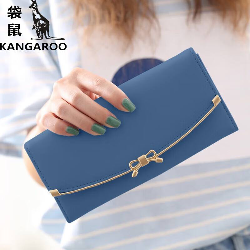 Kangaroo (KANGAROO) 2024 New Women's Wallet Women's Long Buckle Wallet Banknote Clip Multifunctional Cute Clutch Bag Women's Pink
