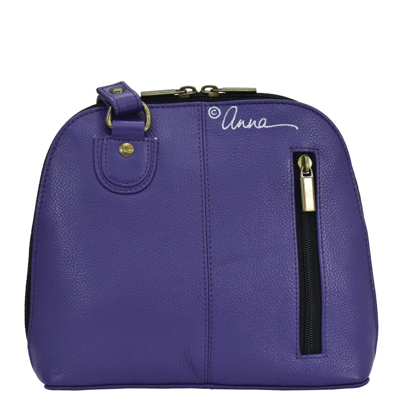 Anna by Anuschka leather three-compartment shoulder bag, Tropical Flamingo Tropical Flamingo One Size