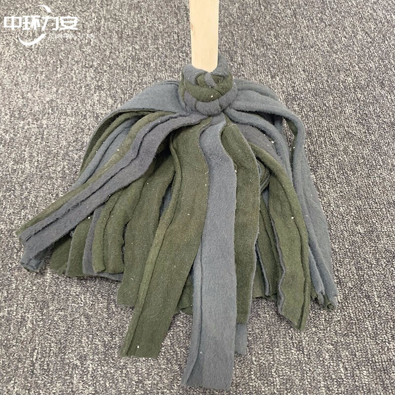 Wooden pole mop cotton thread twisted water mop towel cloth old-fashioned mop cleaning hotel property black and red mop small style