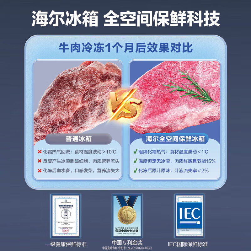 Haier dual system 553L full space freshness preservation zero distance free embedded French four-door refrigerator household first-class energy efficiency ultra-thin zero embedded 553L Xingyun silver + full space freshness + zero distance embedded + independent dual system