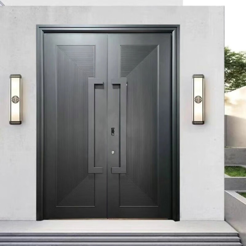 Vinoa Chinese villa door double door double door ready-made double door new courtyard door fluorocarbon paint No. 1 sea stone blue