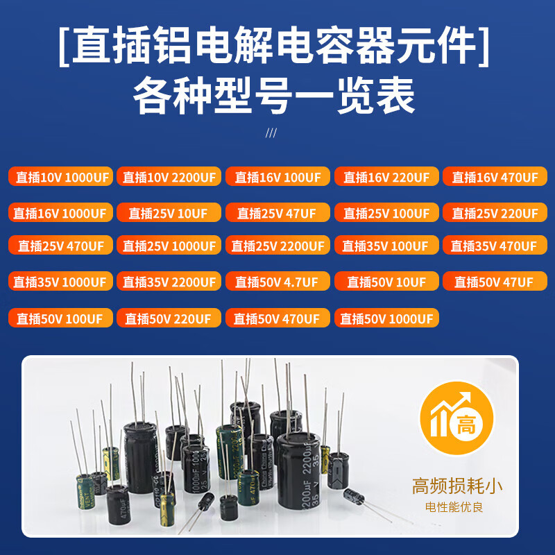 Dengshitang direct plug aluminum electrolytic capacitor component 10/16/25v/35/50V/100/220/470/1000/22 direct plug 50V 4700uf green high frequency 18*35mm