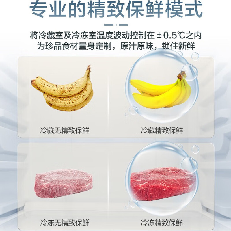 Samsung (SAMSUNG) AI Venus 501L cross-door refrigerator three-cycle ultra-thin zero-embedded flat-mounted air-cooled frost-free white RF50DG5021CWSC national subsidy