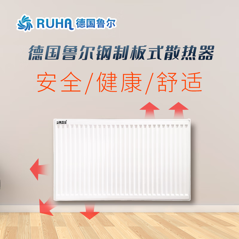RUHA/RUHR German Ruhr steel plate radiator household wall-mounted water heating steel radiator plate simple white 300*2000*100