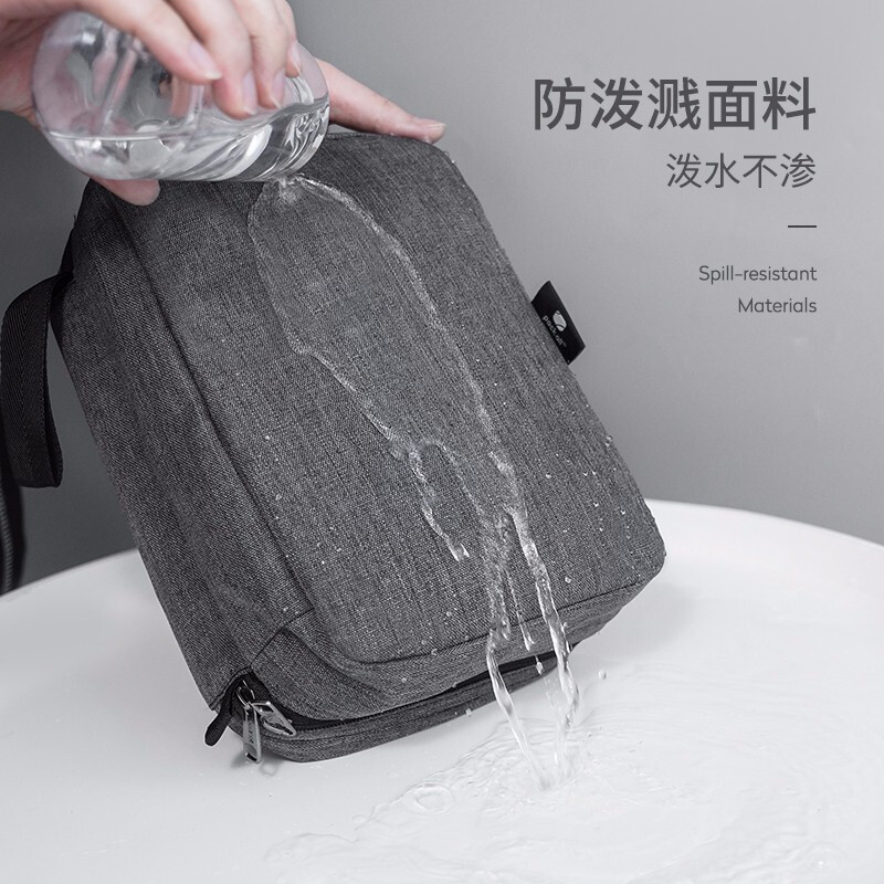 Pack all travel toiletry bag men's business trip toiletry storage bag portable dry and wet separation large black gray