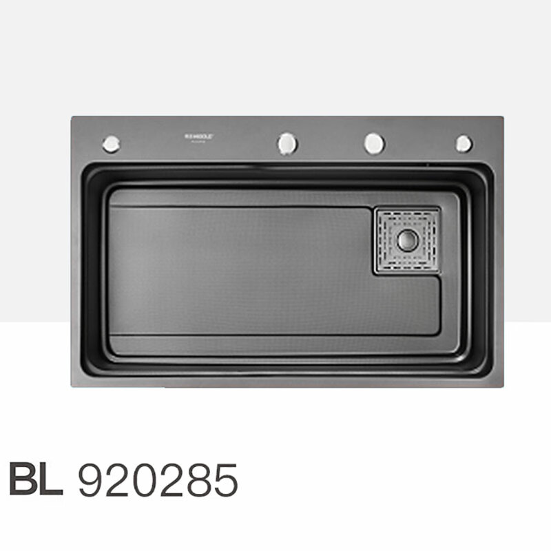 HIGOLD matte black stretch sink 920285 stainless steel single-slot kitchen sink dishwasher basin 680*470*225mm sink 920285+faucet 980128