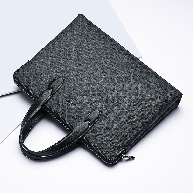 Goldlion Handbag Horizontal Large Capacity Computer Bag PVC Men's Bag Business Briefcase New Year's Gift