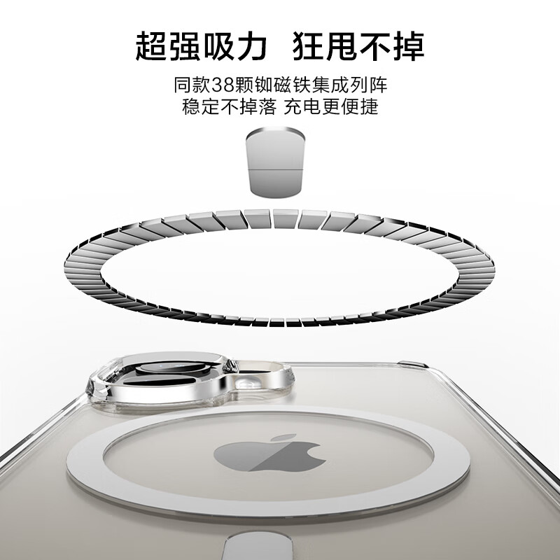 Made in Tokyo, magnetic ice penetration, suitable for iPhone 16 Pro Max mobile phone case, magnetic lens film, Apple 16 Pro Max protective cover, transparent bracket, anti-fall, MagSafe charging