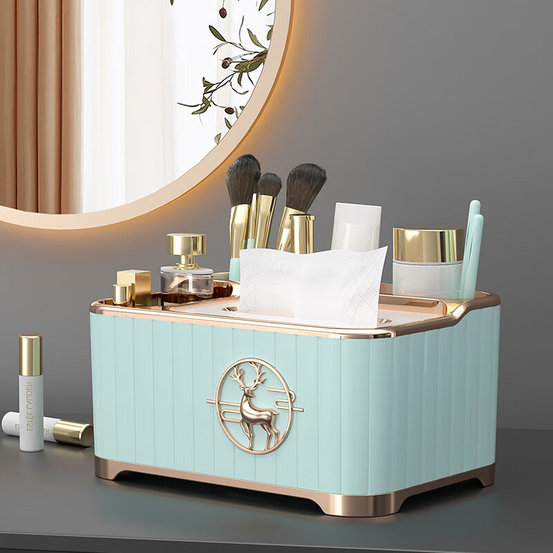Vangas light luxury tissue storage box home living room coffee table high-end creative desktop face towel high-end napkin paper box light cream with paper support spring