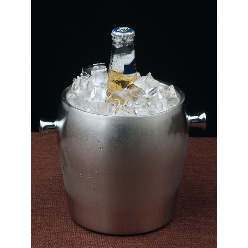 Erisi stainless steel ice bucket insulated ice cube commercial cold storage ice bucket household red wine beer small ice bucket A type (1 ice tray)