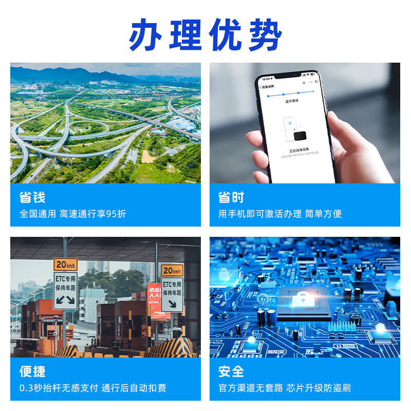Qianbaitu etc. is free of charge, no service fees, no card etc. Equipment supports hidden installation of high-speed solar energy, 50% off, truck inserts card ETC, tied to bank card for deduction