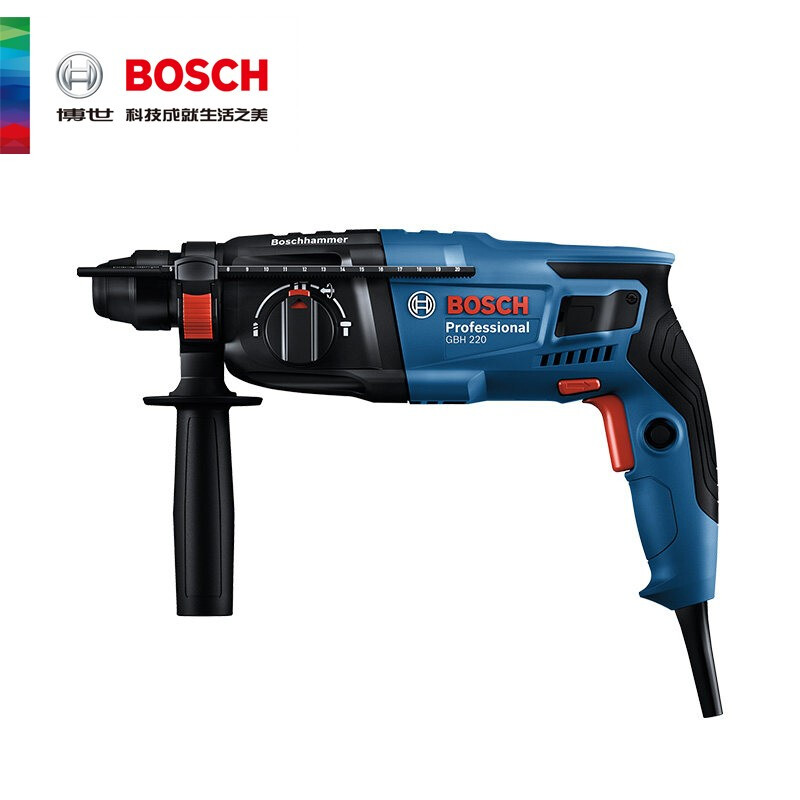 Bosch (BOSCH) GBH 220 three-function 2kg professional electric hammer/electric pick/impact drill/electric drill concrete forward and reverse speed regulation GBH220 three-function 720W + accessory gift pack