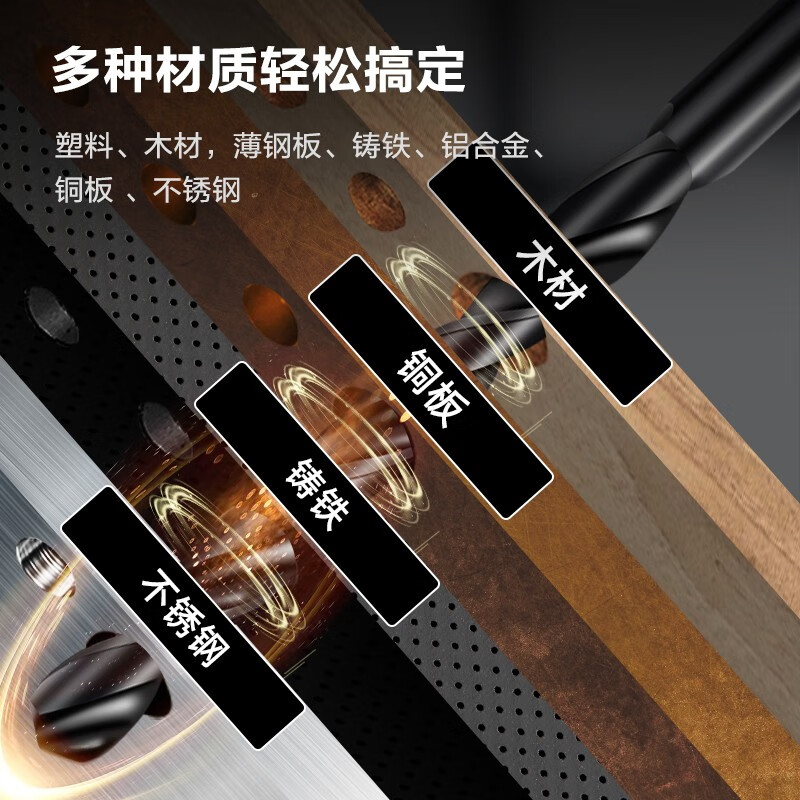 Deli twist drill bit set for drilling steel, electric hand drill, universal head, specially designed for drilling stainless steel plates, tungsten steel, 3.5mm straight handle twist drill, 10 pieces