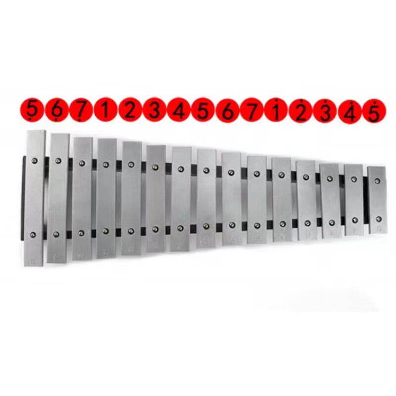 Geyue accurate 15-tone aluminum plate piano percussion children's musical instrument music toy hand-knocked xylophone Orff teaching aids silver 15-tone + musical instrument bag + music score + note stickers