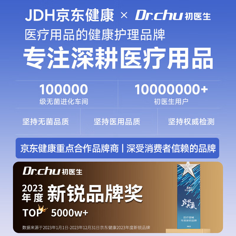 Chu Doctor Medical Surgical Mask Adult Disposable Sterilization Grade Mask Winter Anti-Allergy Protection Blue 50 Pack