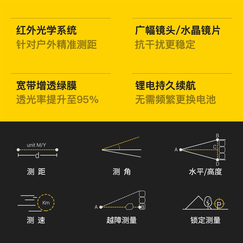 Shendawei telescope laser rangefinder outdoor high-precision electronic ruler infrared golf distance measurement H-D600A