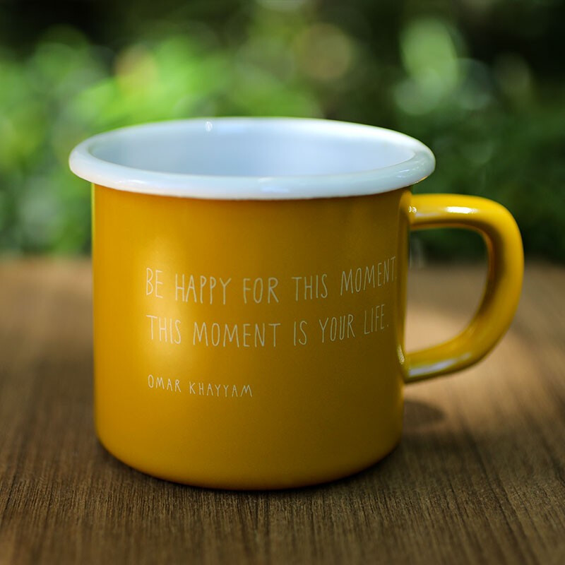 Douban enamel cup four-color set classic retro literary tea cup water cup office coffee cup