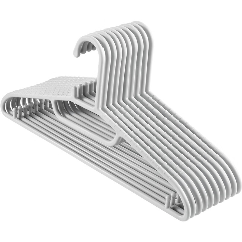 Made in Tokyo, traceless clothes hangers, plastic clothes hangers, wet and dry clothes supports, non-slip clothes hangers for student dormitories, 10 gray