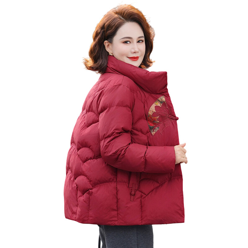 YAYA (YAYA) short down jacket for small mothers, women's 40 and 50 winter style thickened and warm middle-aged and elderly stand-up collar jackets