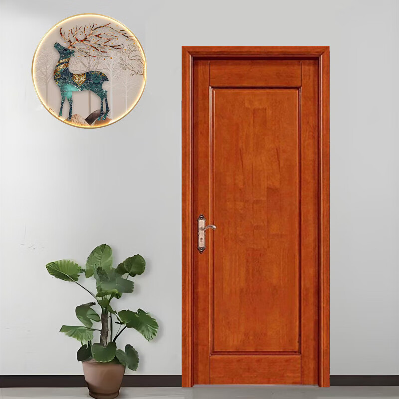 Oak solid wood door bedroom door walnut wood door interior door painted door new Chinese style room set door customization rubber wood solid wood painted door 2 styles