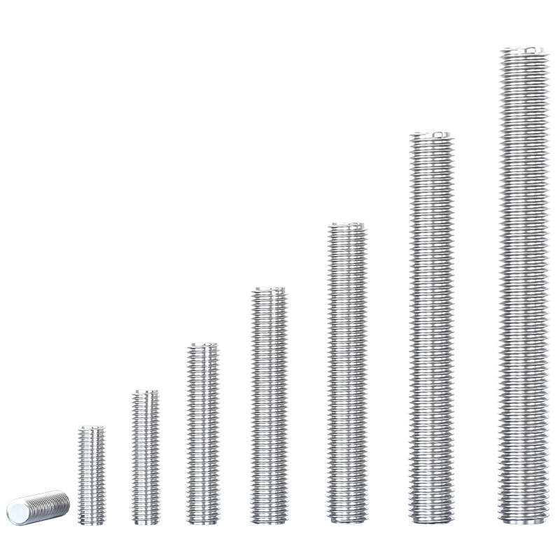 Fengji M2M2.5M18M20M22M24mm 304 stainless steel thread rod screw thread full thread screw thread rod M5*500-2 pcs