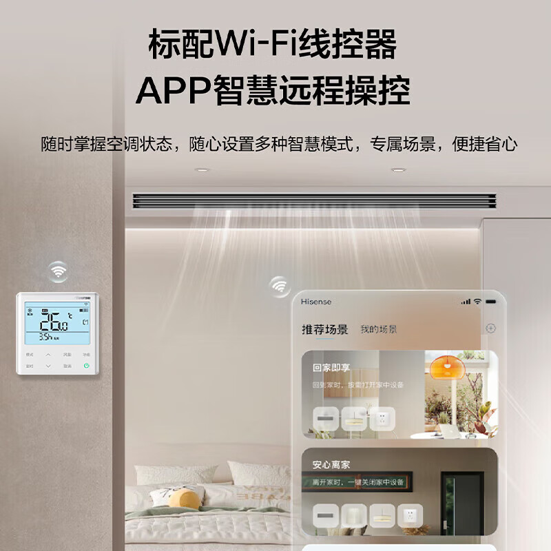 Hisense central air conditioning duct machine one-to-one realm, one room and one living room, formaldehyde removal, all-inclusive, level 1 energy efficiency, 3 hp + 1.5 hp