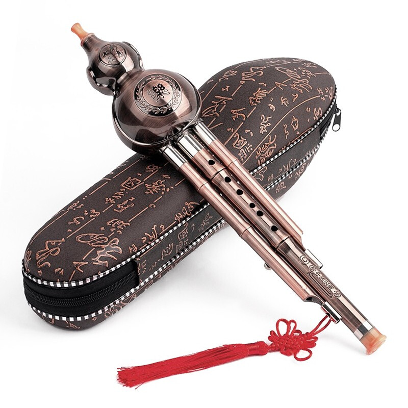 Minsine Bronze Three-tone Hulusi C-Tune Detachable Beginner's Advanced Model Anti-fall Model