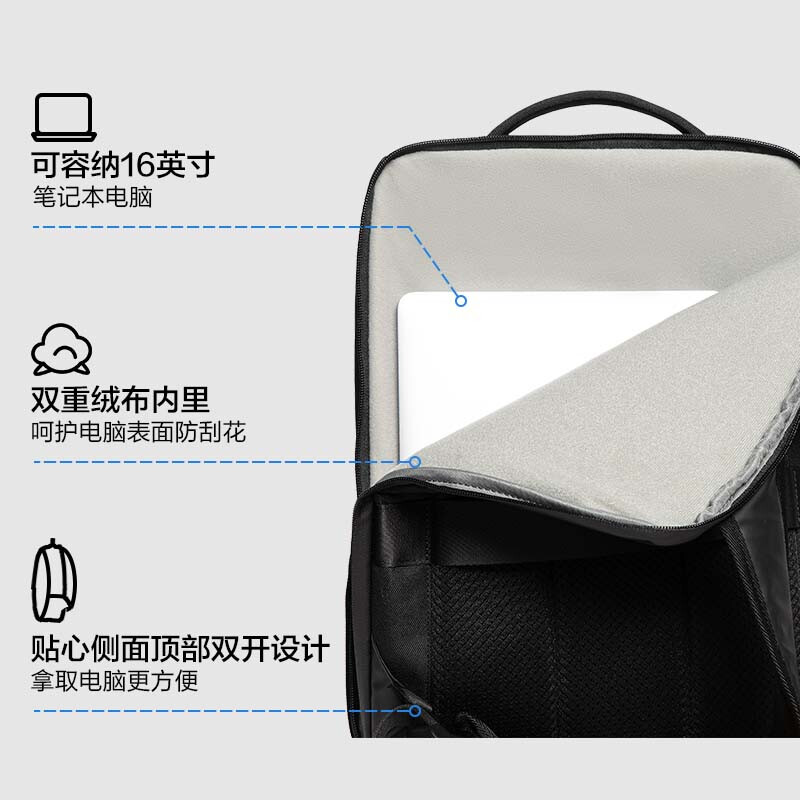 Made in Tokyo, business commuter computer bag, city exploration large-capacity backpack for men and women, notebook bag for men, black