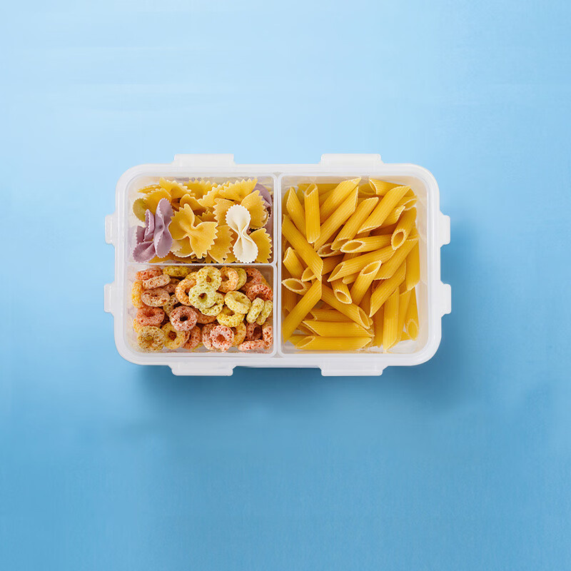 LOCK&LOCK large-capacity separated plastic crisper lunch box lunch box snack fruit box refrigerator storage box storage box 1L