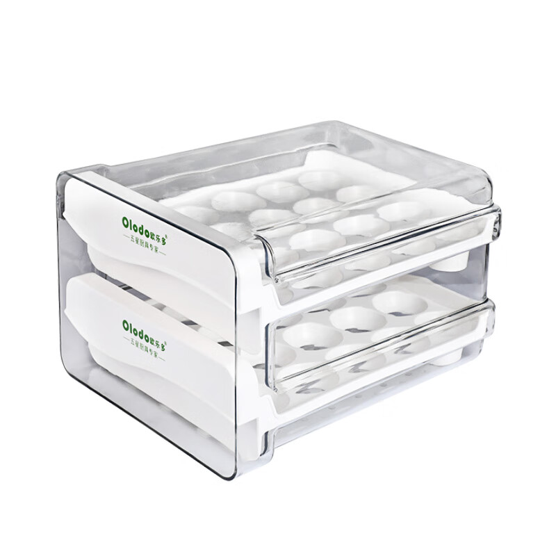 Oraldo egg carton double drawer refrigerator egg storage box egg box shockproof egg tray egg storage box with time scale, four layers can hold 80 eggs