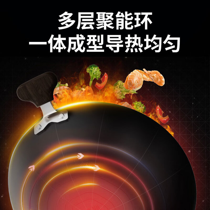 Kangbach iron pot uncoated wok cast iron true stainless wok 34cm induction cooker open flame universal