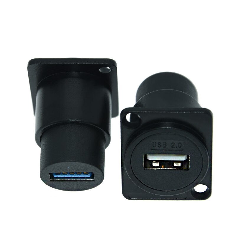 Bohai USB3.0 female socket can fix the adapter industrial panel module flange installation Type-C socket DP\/HDMI straight-through extension connector HDMI socket black straight-through