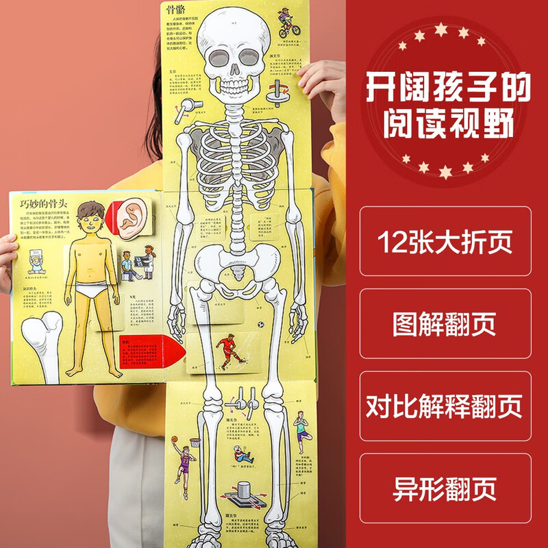 Fun Revealing Flip Book Series (Set of 12 volumes) An encyclopedia museum for Chinese children to reveal the secrets of dinosaurs/space/ocean/human body/car children’s popular science pop-up books for extracurricular reading 3-6 years old Money saving card? 3-6 years old