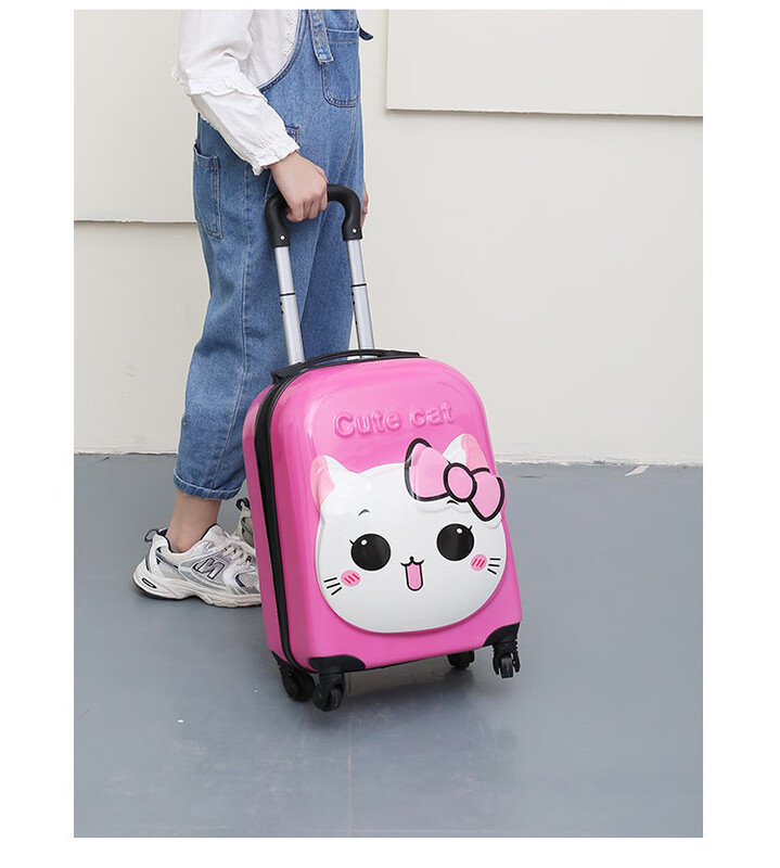Weird Planet Cartoon Children's Trolley Case 18 Universal Wheels Suitcase Cute Animal 3D Student Suitcase Printable Tiger Style Yellow Zipper 18 Inch