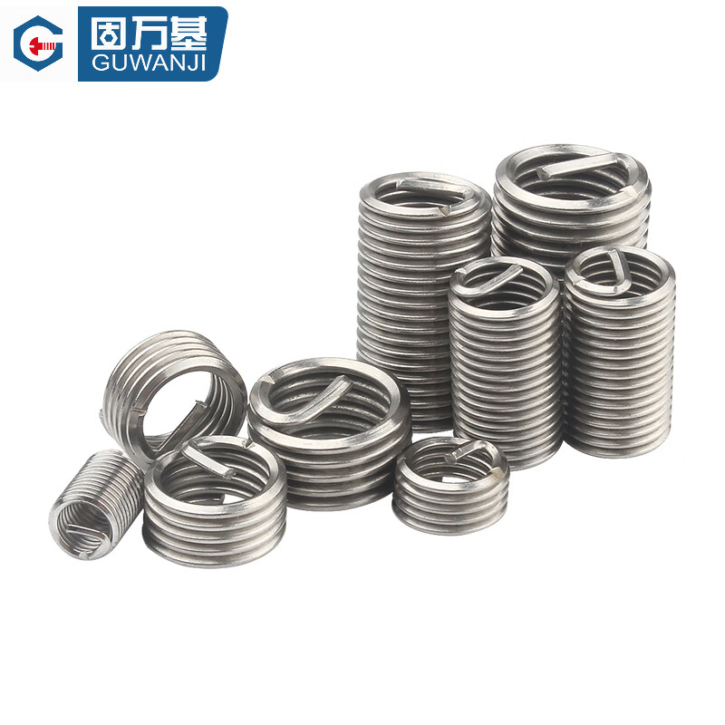 GUWANJI wire screw sleeve 304 stainless steel screw sleeve wire screw sleeve thread protective sleeve steel brace brace M3x0.5x2.5D 50 pieces