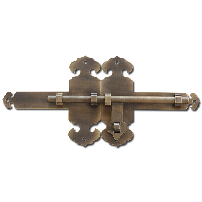 Chengzhong style copper thickened latch old wooden door lock garden ancient building courtyard door latch antique door buckle copper door bolt plain 25cm antique copper