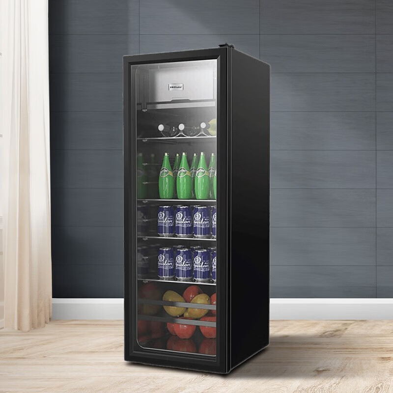 Royalstar Refrigerator Fresh Cabinet Constant Temperature Household Small Ice Bar Commercial Single Door Freezer Wine Cabinet Beverage Cabinet Refrigerator Tea Sample Preservation Office Wine Cabinet Display Cabinet 198 Liters丨Tempered Glass丨Micro Freezing丨First Class Energy Efficiency