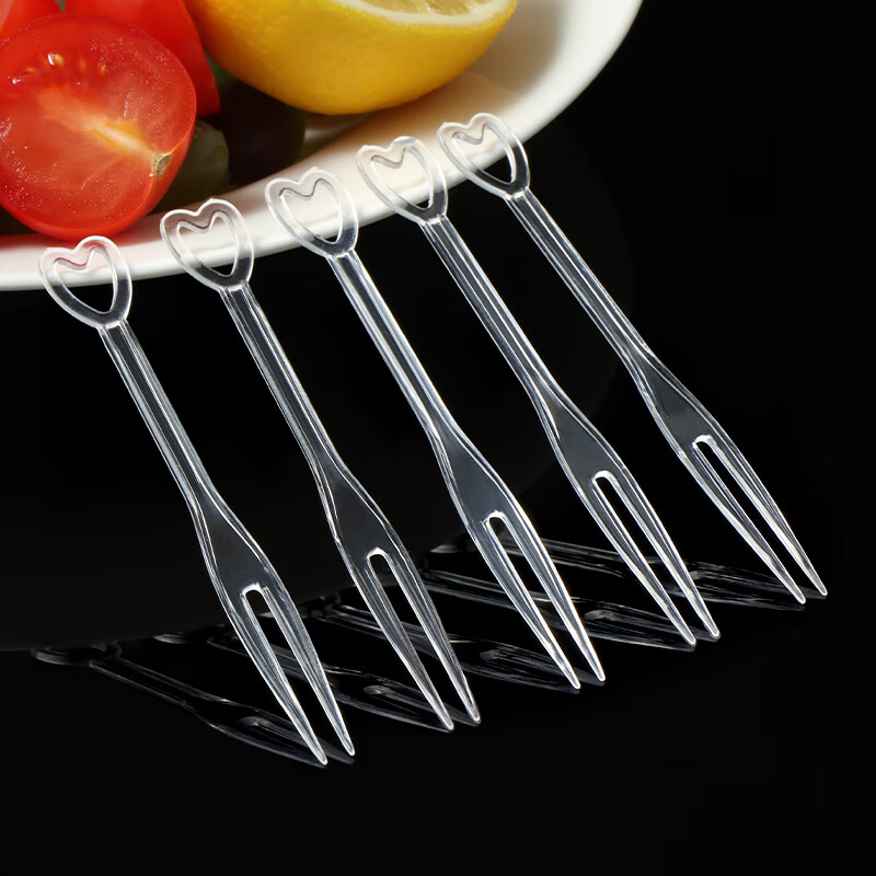 Baijie disposable fork 500 pieces fruit fork plastic fruit pick dessert fork cake fork dessert fork