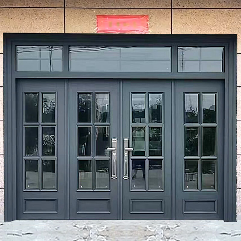 Tempered glass door zinc alloy villa door double door rural self-built house entrance door hall house residential entrance door style 12 can be used for 70 years