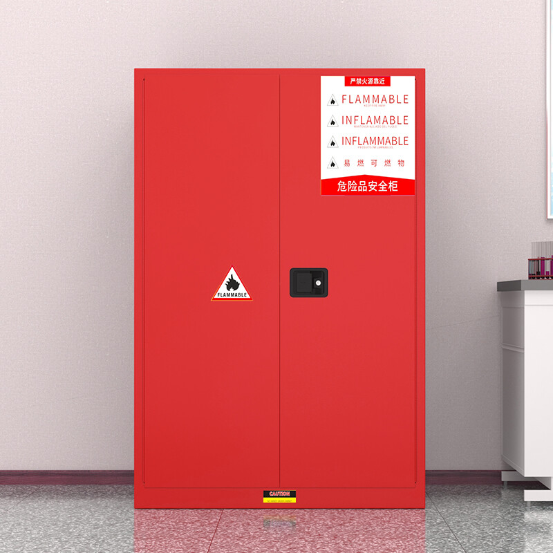 KINKOCCL industrial explosion-proof cabinet chemical safety cabinet storage cabinet fire-proof hazardous chemicals storage cabinet weak acid and weak alkali cabinet flammable and explosive dangerous goods cabinet 90 gallon red